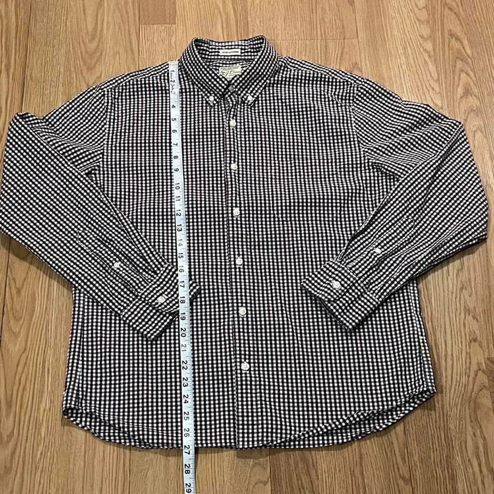 J.Crew Men’s Large Slim Untucked Long Sleeve Button Down Shirt Gingham Check